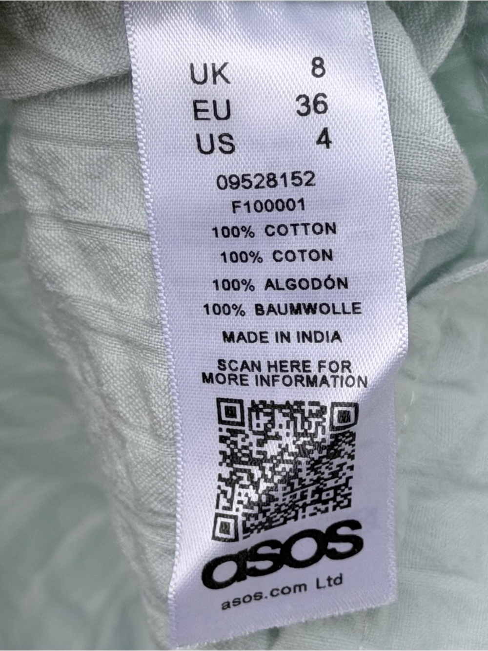 ASOS Seersucker Puff Sleeve Lace Up Back Romper Size 4 - Picture 10 of 11
